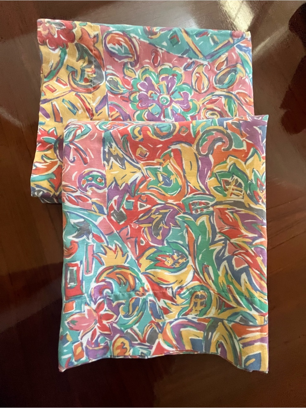 Martex Vintage Multicolor Abstract Floral KS pillow shams
